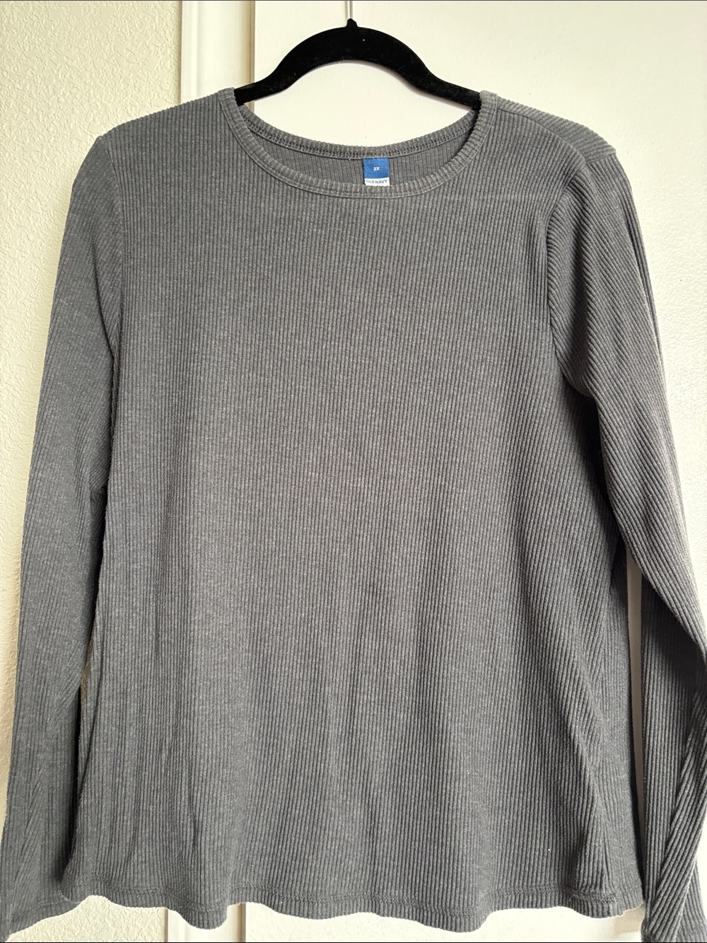 Old Navy Women's Long Sleeve Ribbed Tee - Gray